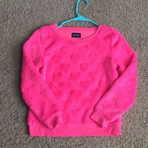 Hot pink sweater with pink heart designs